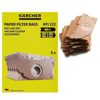 Karcher WD2 Paper Filter Bags 5PC/PACK 6.904-322.0